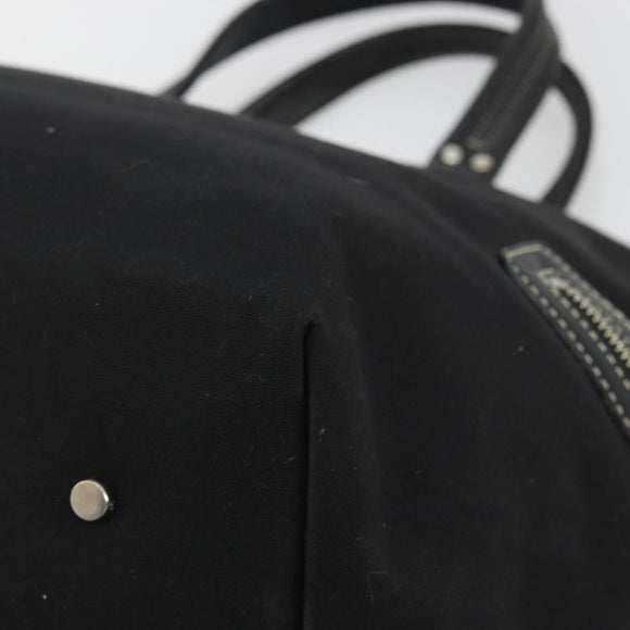 BURBERRY Blue Label Tote Bag Canvas Black Silver Auth 176595