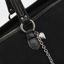 BURBERRY Blue Label Tote Bag Canvas Black Silver Auth 176595-17