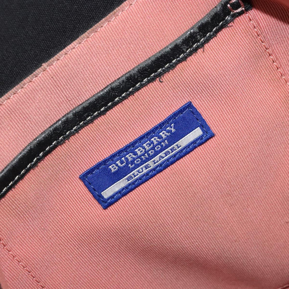 BURBERRY Blue Label Tote Bag Canvas Black Silver Auth 176595
