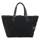 BURBERRY Blue Label Tote Bag Canvas Black Silver Auth 176595-2