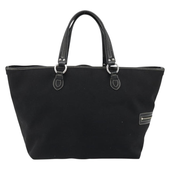 BURBERRY Blue Label Tote Bag Canvas Black Silver Auth 176595