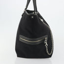 BURBERRY Blue Label Tote Bag Canvas Black Silver Auth 176595-3