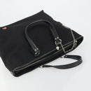 BURBERRY Blue Label Tote Bag Canvas Black Silver Auth 176595-6