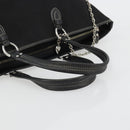 BURBERRY Blue Label Tote Bag Canvas Black Silver Auth 176595-7