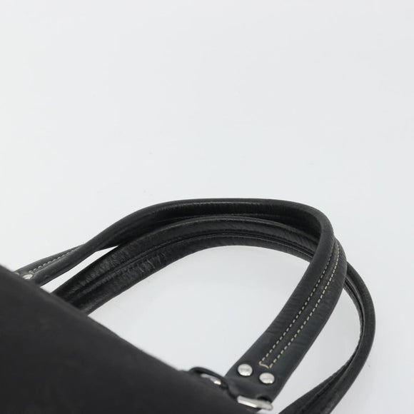 BURBERRY Blue Label Tote Bag Canvas Black Silver Auth 176595
