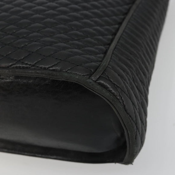 BALLY Shoulder Bag Leather Black Gold Auth 176596