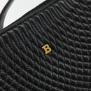 BALLY Shoulder Bag Leather Black Gold Auth 176596-17