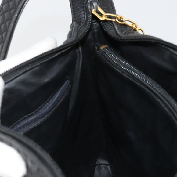 BALLY Shoulder Bag Leather Black Gold Auth 176596