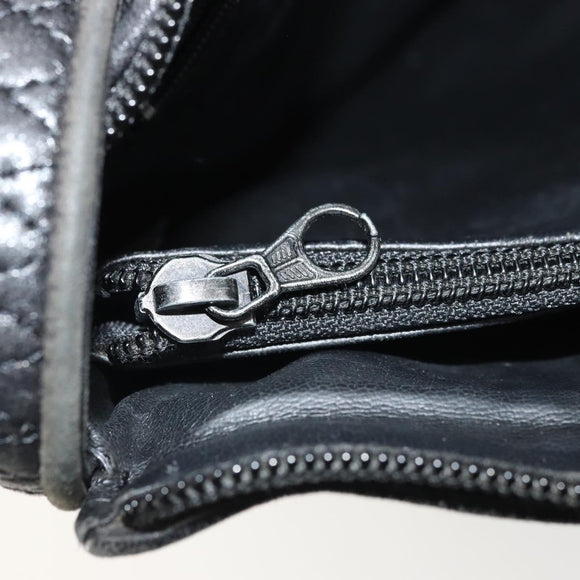 BALLY Shoulder Bag Leather Black Gold Auth 176596