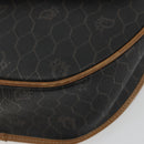 Christian Dior Honeycomb Canvas Shoulder Bag PVC Black Gold Auth 176598A-10