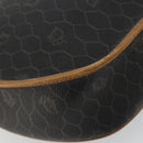 Christian Dior Honeycomb Canvas Shoulder Bag PVC Black Gold Auth 176598A-13