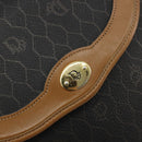 Christian Dior Honeycomb Canvas Shoulder Bag PVC Black Gold Auth 176598A-14