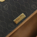 Christian Dior Honeycomb Canvas Shoulder Bag PVC Black Gold Auth 176598A-16