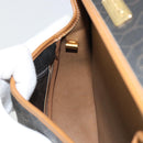 Christian Dior Honeycomb Canvas Shoulder Bag PVC Black Gold Auth 176598A-19