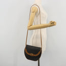 Christian Dior Honeycomb Canvas Shoulder Bag PVC Black Gold Auth 176598A-22