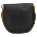 Christian Dior Honeycomb Canvas Shoulder Bag PVC Black Gold Auth 176598A-3