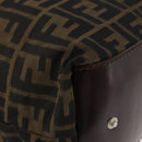 FENDI Zucca Canvas Tote Bag Brown Black Auth 176601-9