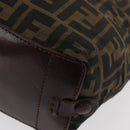 FENDI Zucca Canvas Tote Bag Brown Black Auth 176601-14