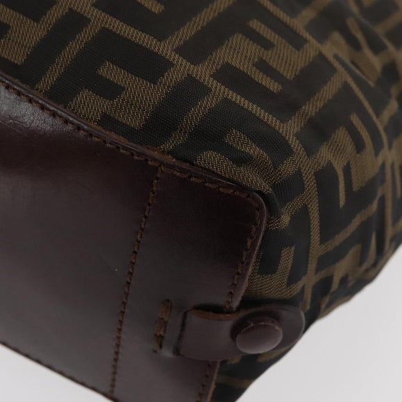 FENDI Zucca Canvas Tote Bag Brown Black Auth 176601