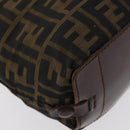 FENDI Zucca Canvas Tote Bag Brown Black Auth 176601-15