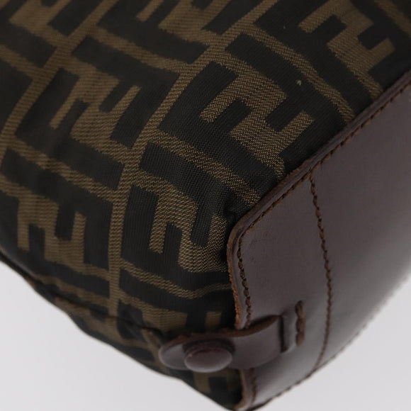 FENDI Zucca Canvas Tote Bag Brown Black Auth 176601