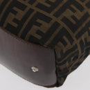 FENDI Zucca Canvas Tote Bag Brown Black Auth 176601-16