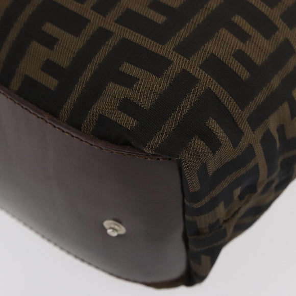 FENDI Zucca Canvas Tote Bag Brown Black Auth 176601