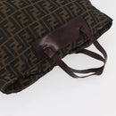 FENDI Zucca Canvas Tote Bag Brown Black Auth 176601-6