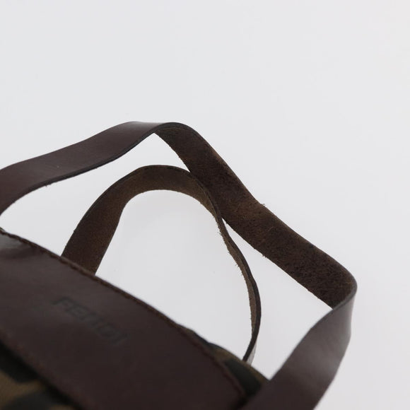 FENDI Zucca Canvas Tote Bag Brown Black Auth 176601