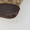 GUCCI GG Canvas Shoulder Bag Beige Silver 145857 Auth 176602-10