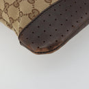 GUCCI GG Canvas Shoulder Bag Beige Silver 145857 Auth 176602-13