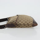 GUCCI GG Canvas Shoulder Bag Beige Silver 145857 Auth 176602-5