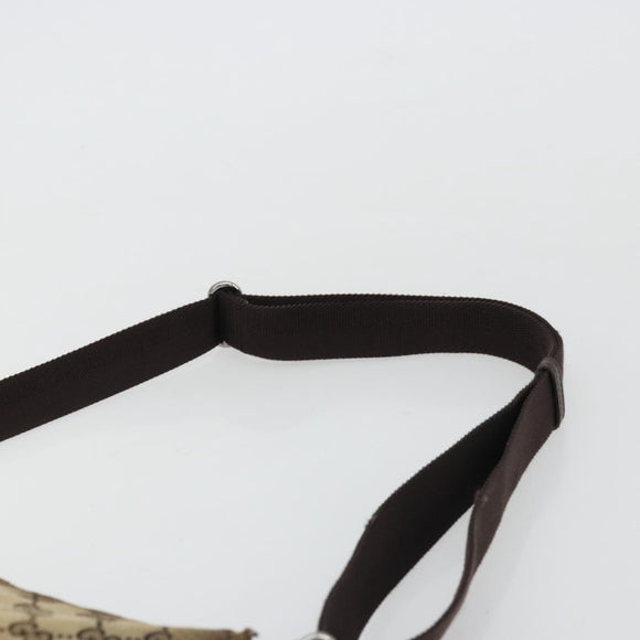 GUCCI GG Canvas Shoulder Bag Beige Silver 145857 Auth 176602