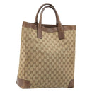 GUCCI GG Canvas Hand Bag Beige Silver 002 1121 1669 Auth 176604-1
