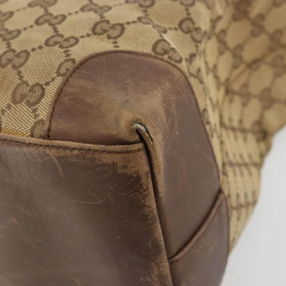 GUCCI GG Canvas Hand Bag Beige Silver 002 1121 1669 Auth 176604