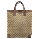 GUCCI GG Canvas Hand Bag Beige Silver 002 1121 1669 Auth 176604-13