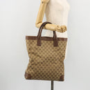 GUCCI GG Canvas Hand Bag Beige Silver 002 1121 1669 Auth 176604-21