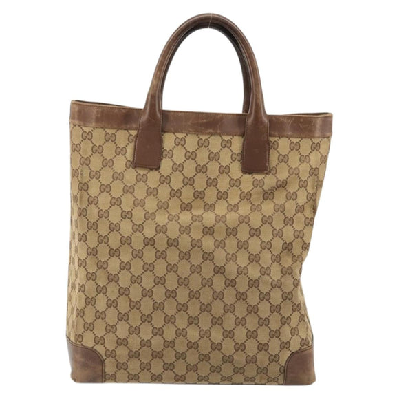 GUCCI GG Canvas Hand Bag Beige Silver 002 1121 1669 Auth 176604