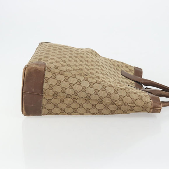GUCCI GG Canvas Hand Bag Beige Silver 002 1121 1669 Auth 176604