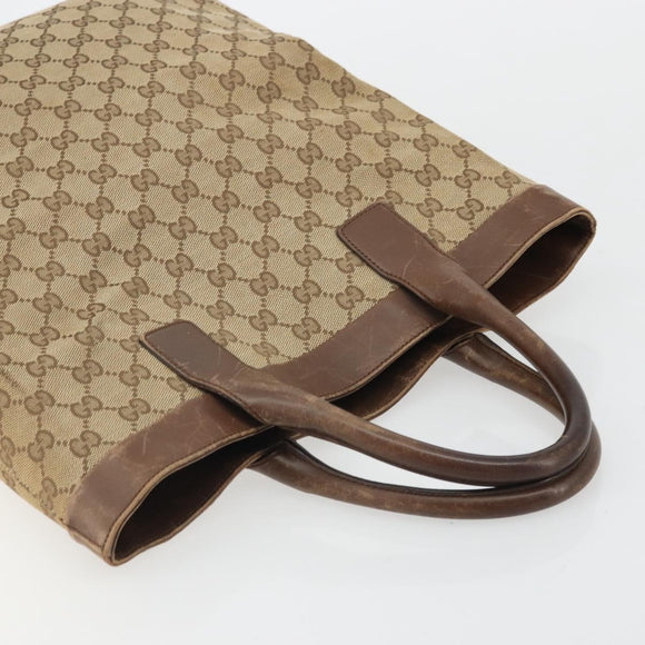 GUCCI GG Canvas Hand Bag Beige Silver 002 1121 1669 Auth 176604