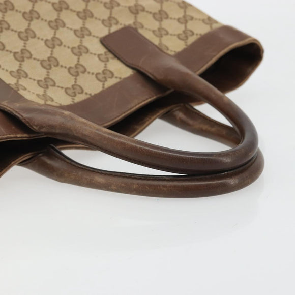 GUCCI GG Canvas Hand Bag Beige Silver 002 1121 1669 Auth 176604