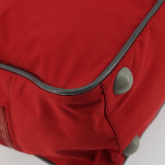 PRADA Sports Hand Bag Nylon Red Silver Auth 176606