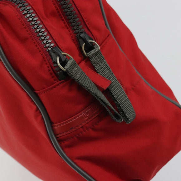 PRADA Sports Hand Bag Nylon Red Silver Auth 176606