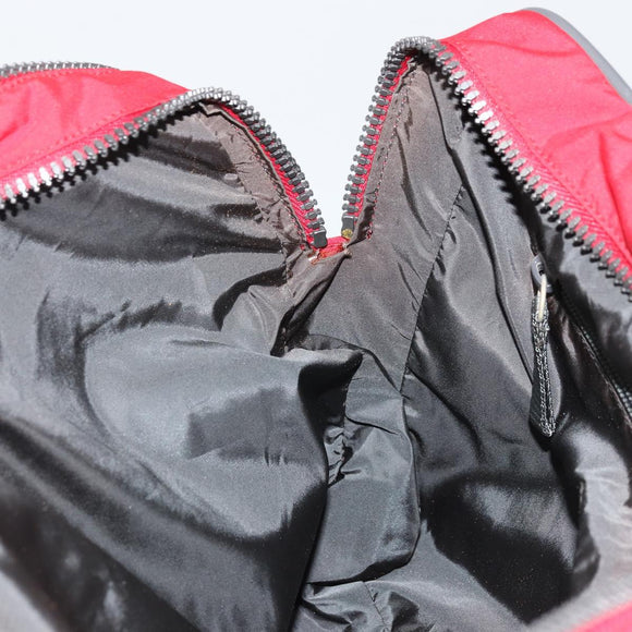 PRADA Sports Hand Bag Nylon Red Silver Auth 176606