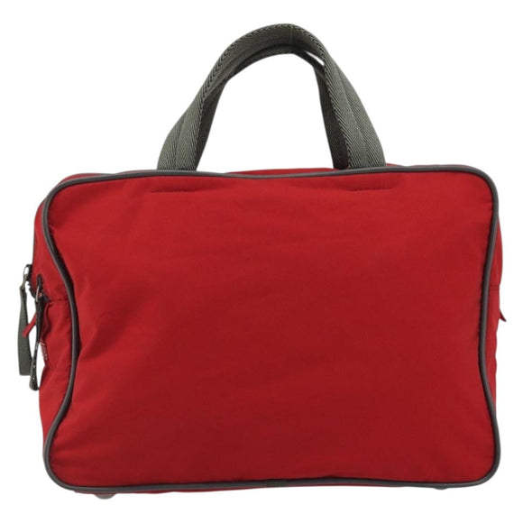 PRADA Sports Hand Bag Nylon Red Silver Auth 176606