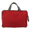 PRADA Sports Hand Bag Nylon Red Silver Auth 176606-2
