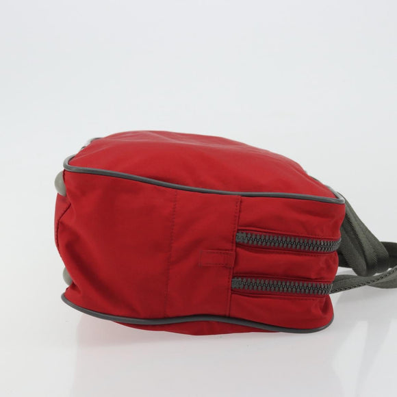 PRADA Sports Hand Bag Nylon Red Silver Auth 176606