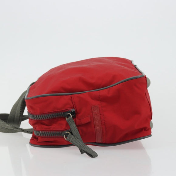PRADA Sports Hand Bag Nylon Red Silver Auth 176606