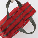 PRADA Sports Hand Bag Nylon Red Silver Auth 176606-6