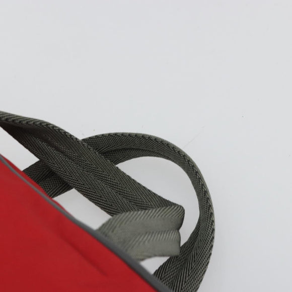 PRADA Sports Hand Bag Nylon Red Silver Auth 176606